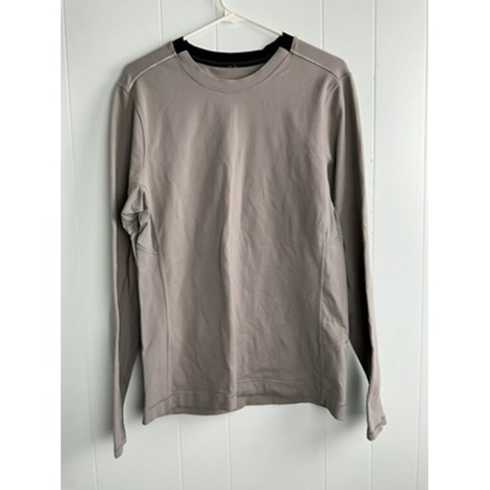 Lululemon‎ Mens Gray Long Sleeve Activewear Training Shirt Crew Neck Size Medium
